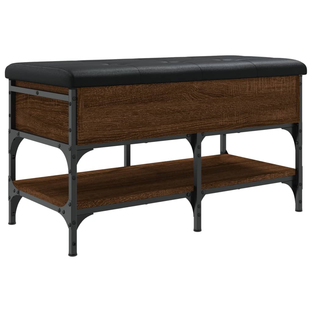 Shoe Bench Brown Oak 82x42x45 cm Engineered Wood