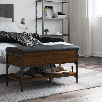 Shoe Bench Brown Oak 82x42x45 cm Engineered Wood