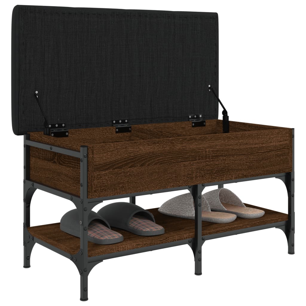 Shoe Bench Brown Oak 82x42x45 cm Engineered Wood
