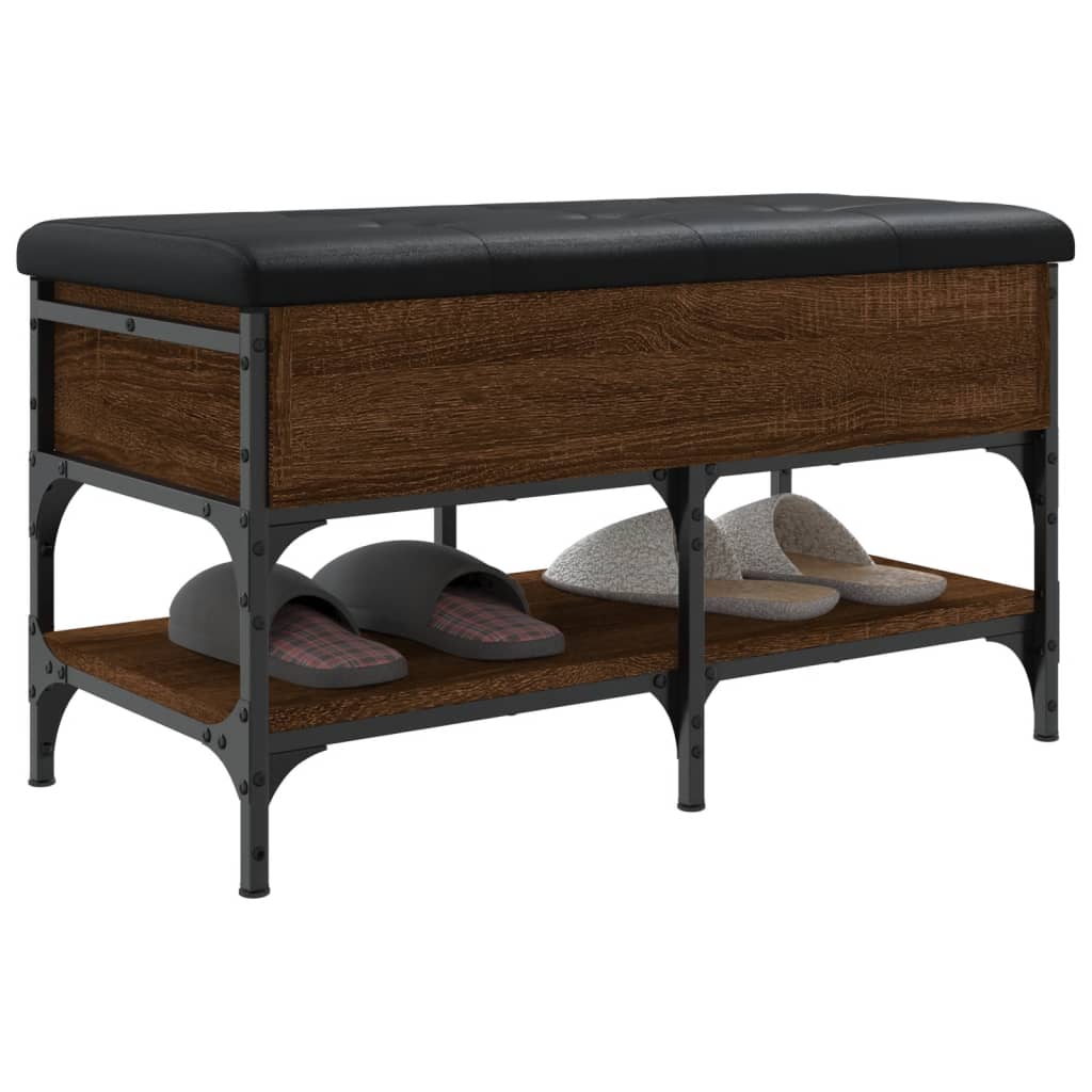 Shoe Bench Brown Oak 82x42x45 cm Engineered Wood