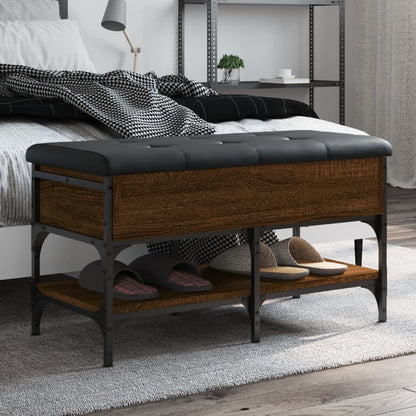 Shoe Bench Brown Oak 82x42x45 cm Engineered Wood