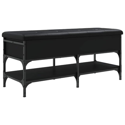 Shoe Bench Black 102x42x45 cm Engineered Wood