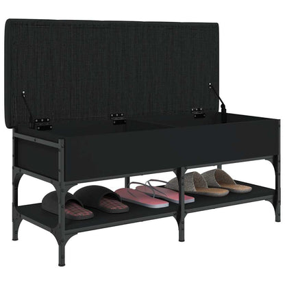 Shoe Bench Black 102x42x45 cm Engineered Wood