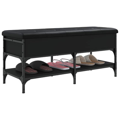 Shoe Bench Black 102x42x45 cm Engineered Wood