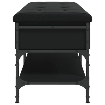 Shoe Bench Black 102x42x45 cm Engineered Wood