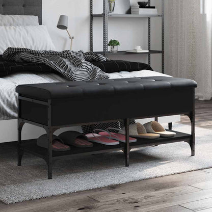 Shoe Bench Black 102x42x45 cm Engineered Wood