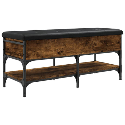 Shoe Bench Smoked Oak 102x42x45 cm Engineered Wood