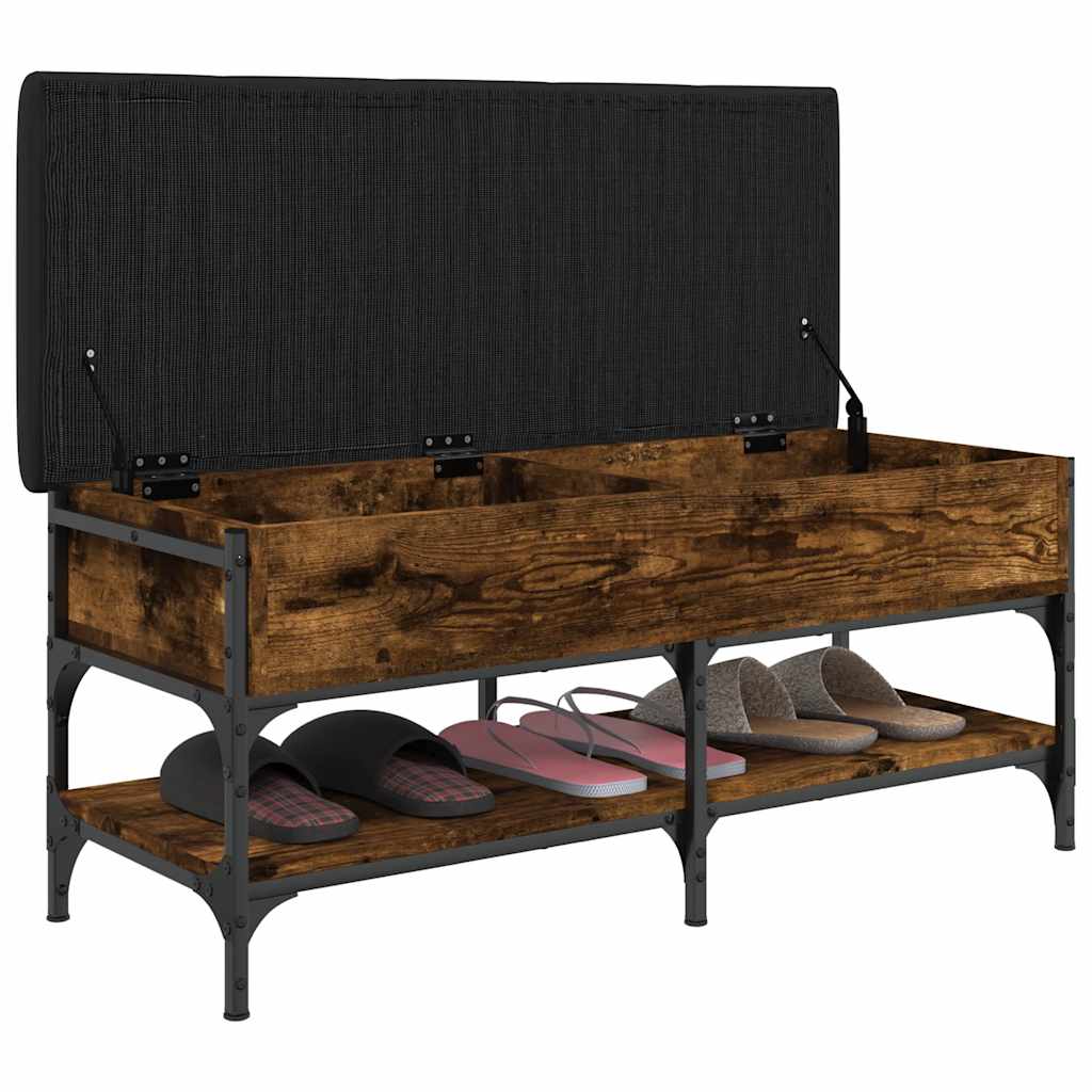 Shoe Bench Smoked Oak 102x42x45 cm Engineered Wood