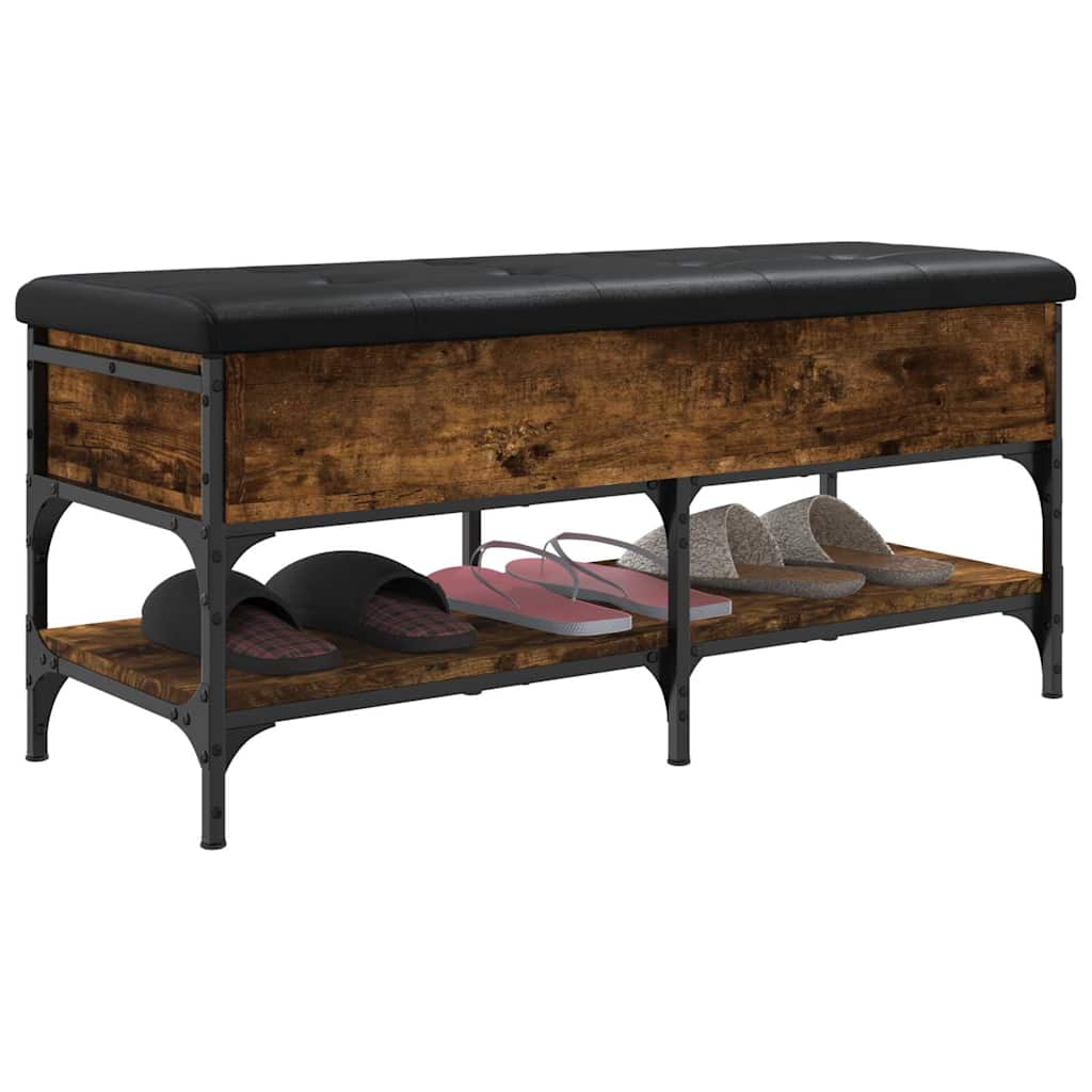 Shoe Bench Smoked Oak 102x42x45 cm Engineered Wood