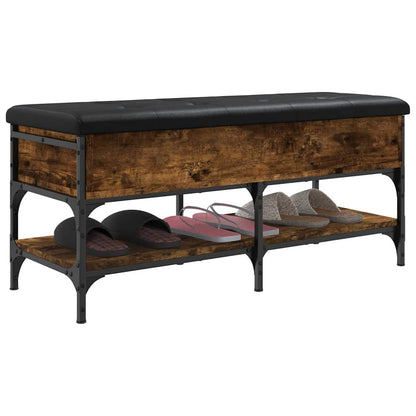 Shoe Bench Smoked Oak 102x42x45 cm Engineered Wood