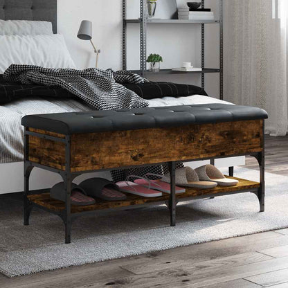 Shoe Bench Smoked Oak 102x42x45 cm Engineered Wood