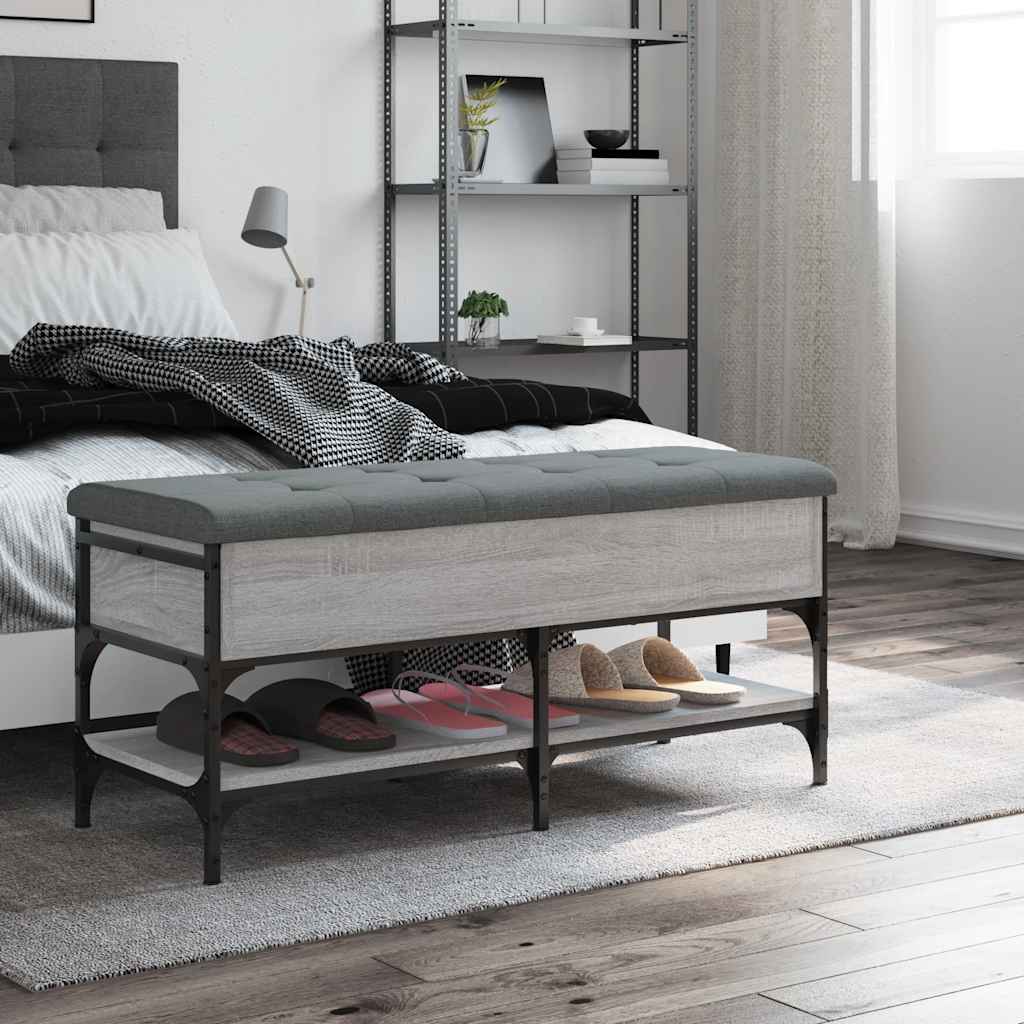 Shoe Bench Grey Sonoma 102x42x45 cm Engineered Wood