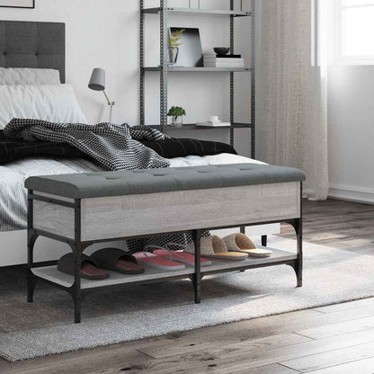 Shoe Bench Grey Sonoma 102x42x45 cm Engineered Wood