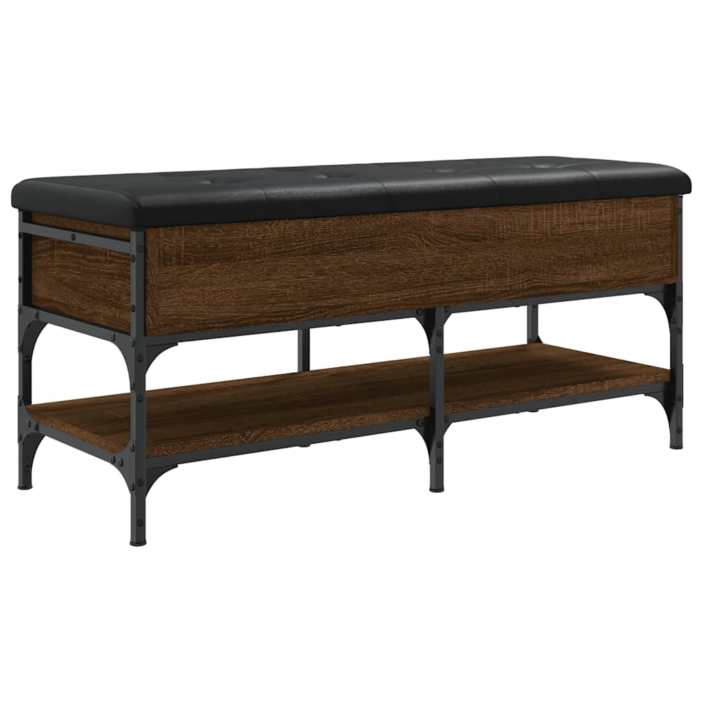 Shoe Bench Brown Oak 102x42x45 cm Engineered Wood