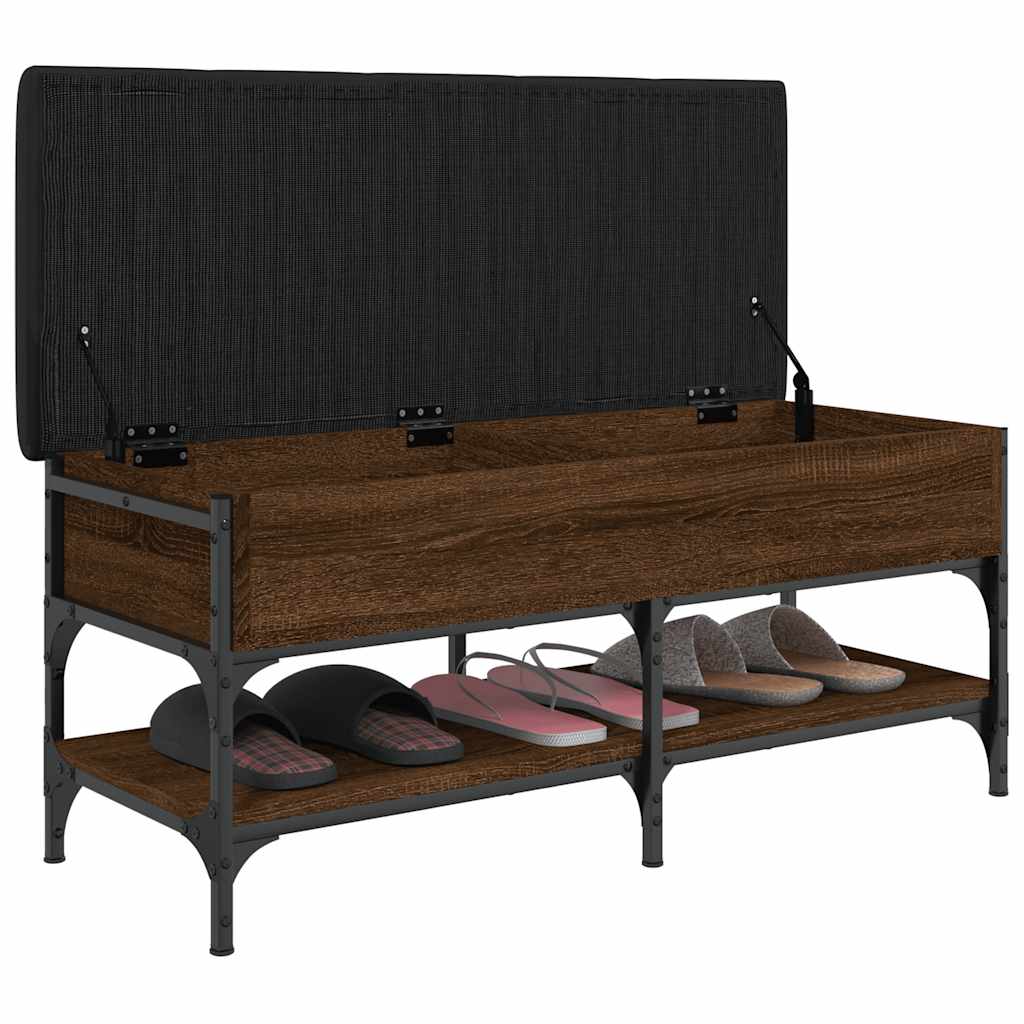 Shoe Bench Brown Oak 102x42x45 cm Engineered Wood