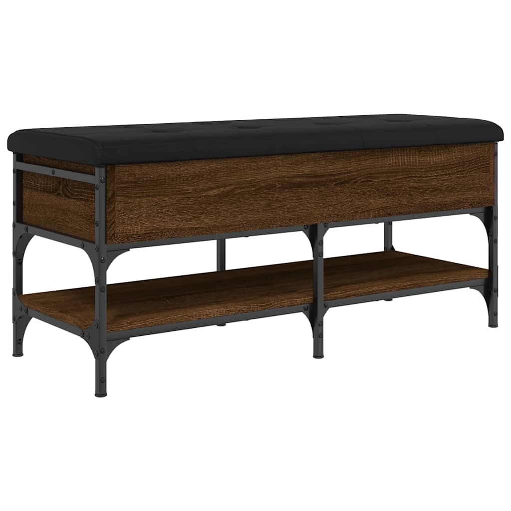 Shoe Bench Brown Oak 102x42x45 cm Engineered Wood
