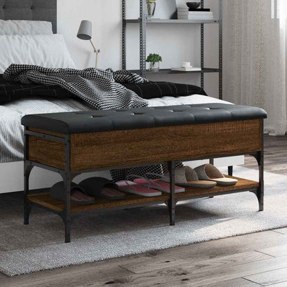 Shoe Bench Brown Oak 102x42x45 cm Engineered Wood