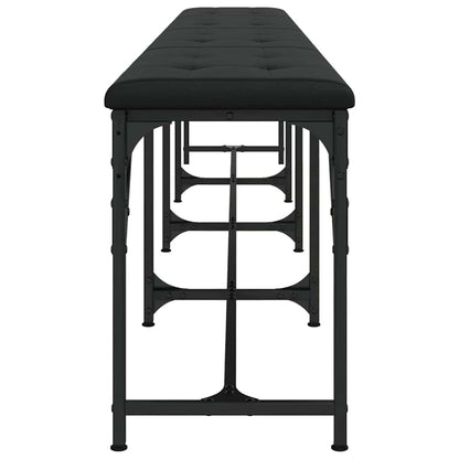 Dining Bench Black 248x32x45 cm Steel and Faux Leather
