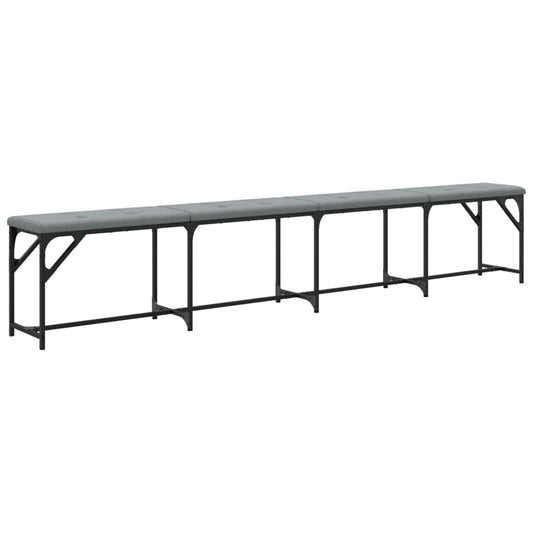 Dining Bench Light Grey 248x32x45 cm Steel and Fabric