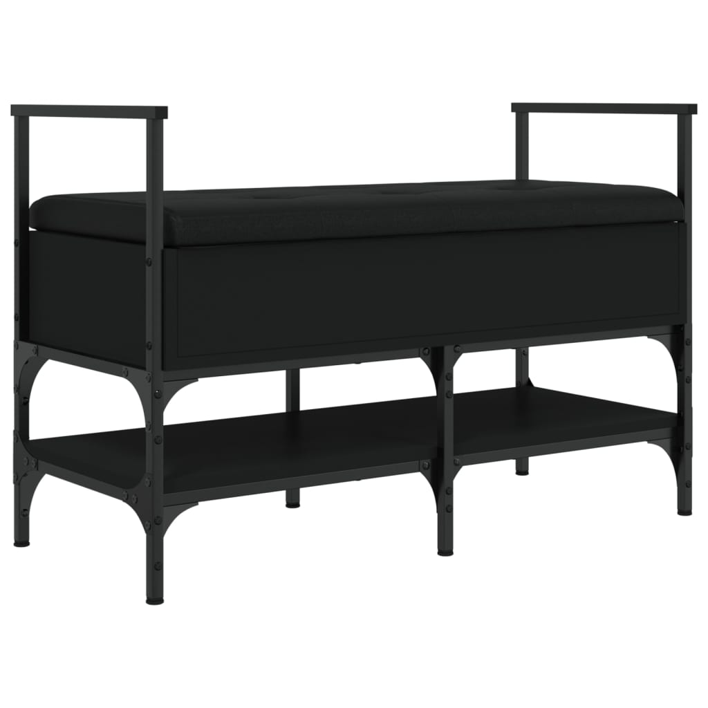 Shoe Bench Black 85.5x42x57.5 cm Engineered Wood