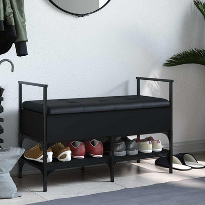 Shoe Bench Black 85.5x42x57.5 cm Engineered Wood
