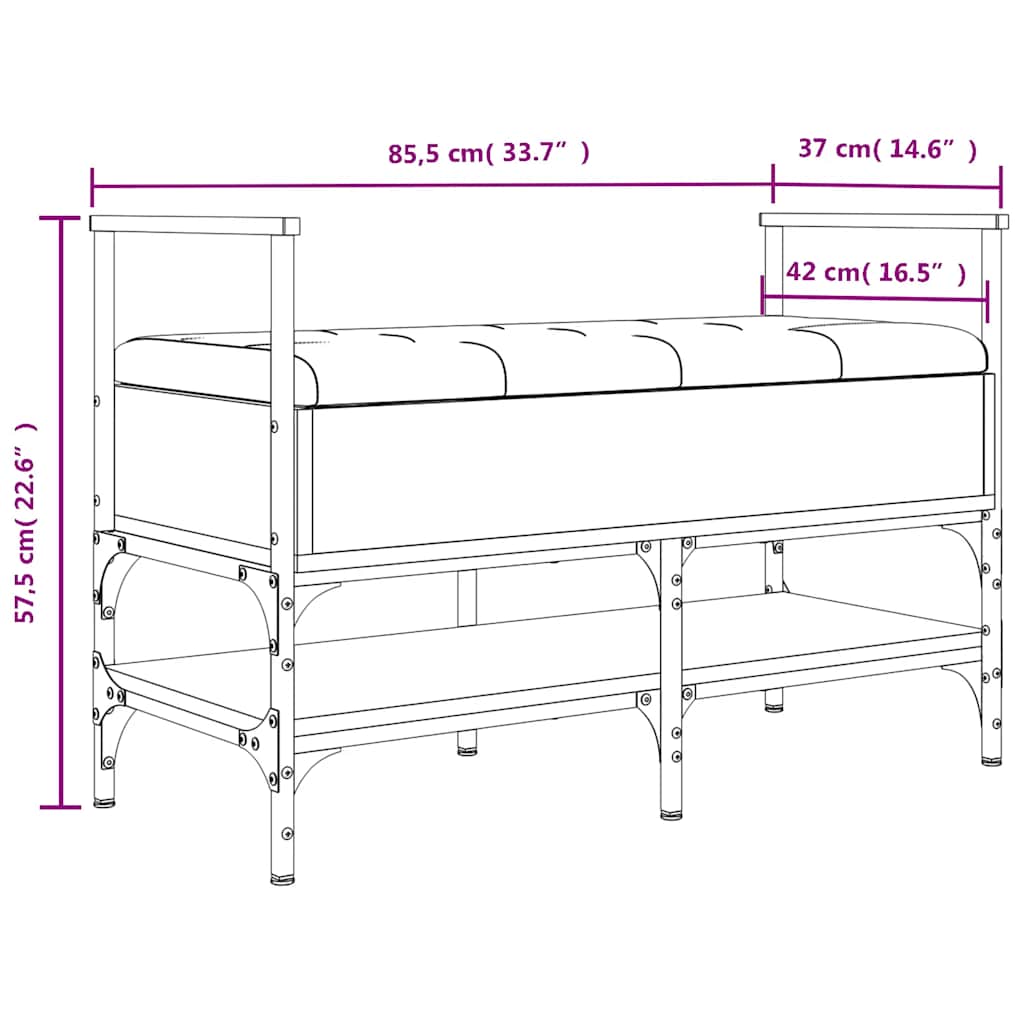 Shoe Bench Black 85.5x42x57.5 cm Engineered Wood