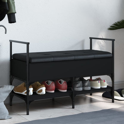 Shoe Bench Black 85.5x42x57.5 cm Engineered Wood