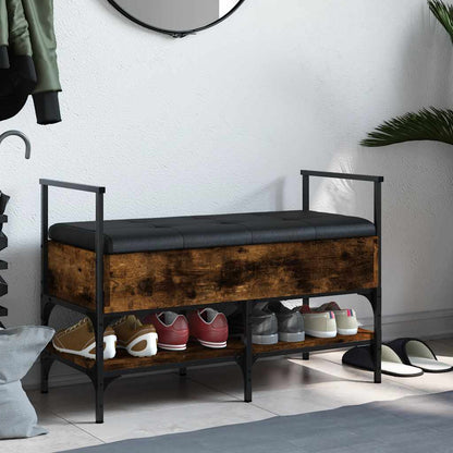 Shoe Bench Smoked Oak 85.5x42x57.5 cm Engineered Wood