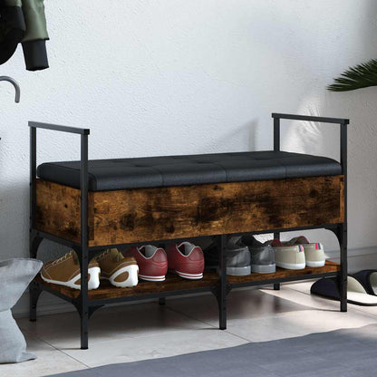 Shoe Bench Smoked Oak 85.5x42x57.5 cm Engineered Wood
