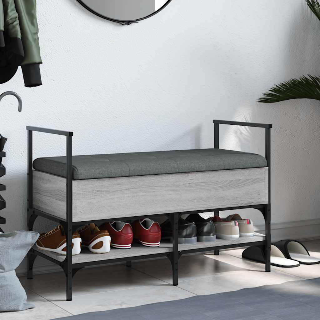 Shoe Bench Grey Sonoma 85.5x42x57.5 cm Engineered Wood
