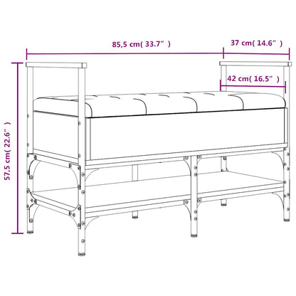 Shoe Bench Grey Sonoma 85.5x42x57.5 cm Engineered Wood