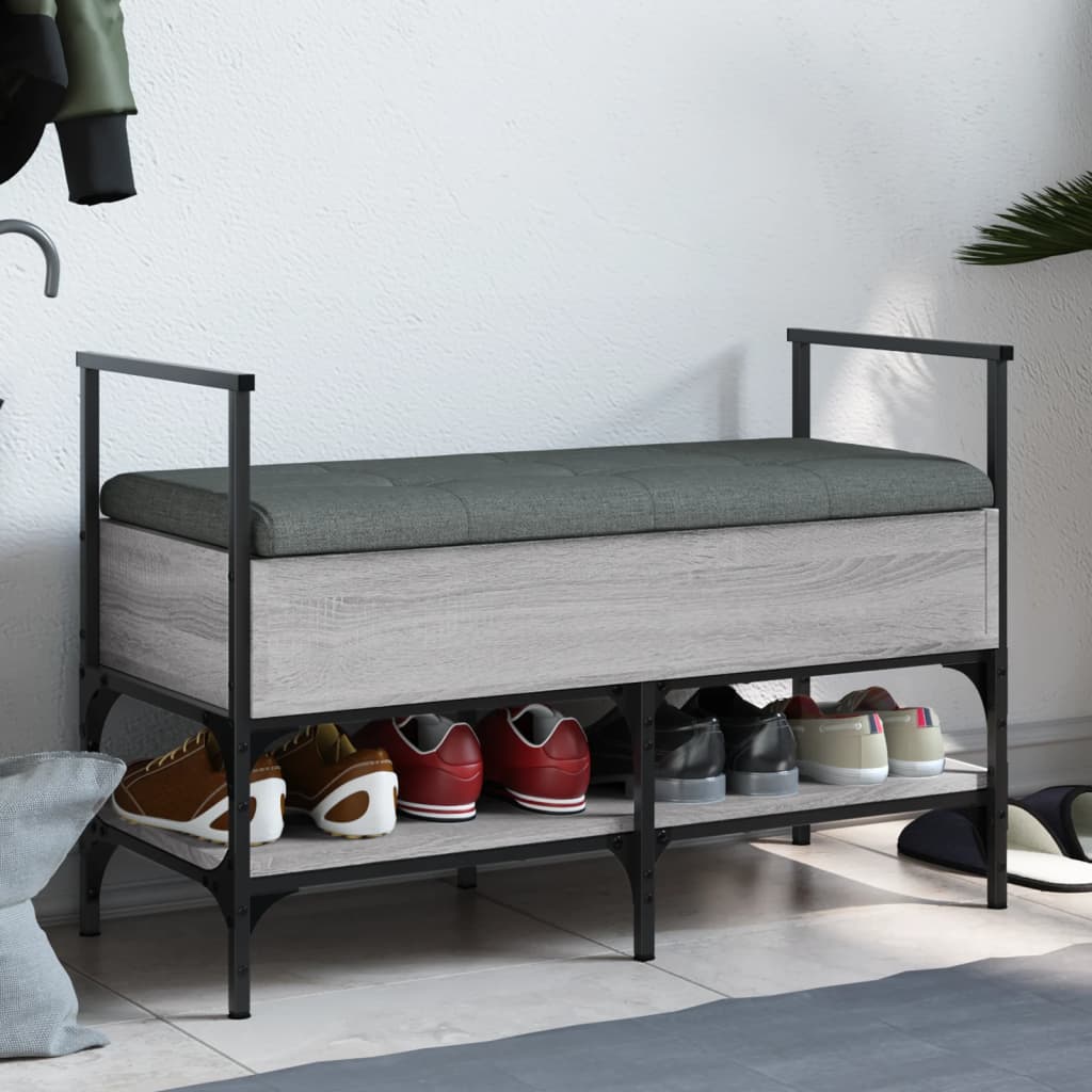 Shoe Bench Grey Sonoma 85.5x42x57.5 cm Engineered Wood