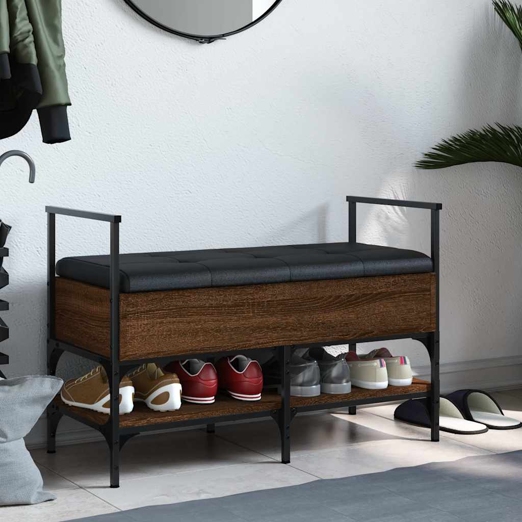 Shoe Bench Brown Oak 85.5x42x57.5 cm Engineered Wood