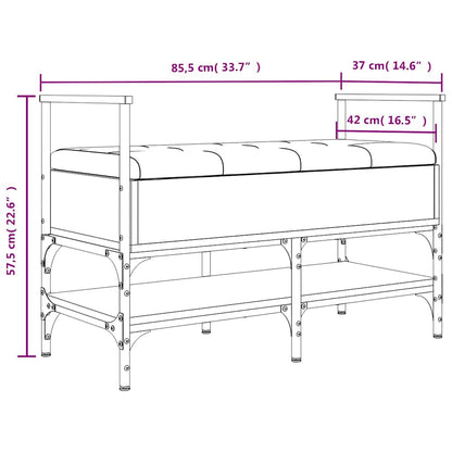 Shoe Bench Brown Oak 85.5x42x57.5 cm Engineered Wood