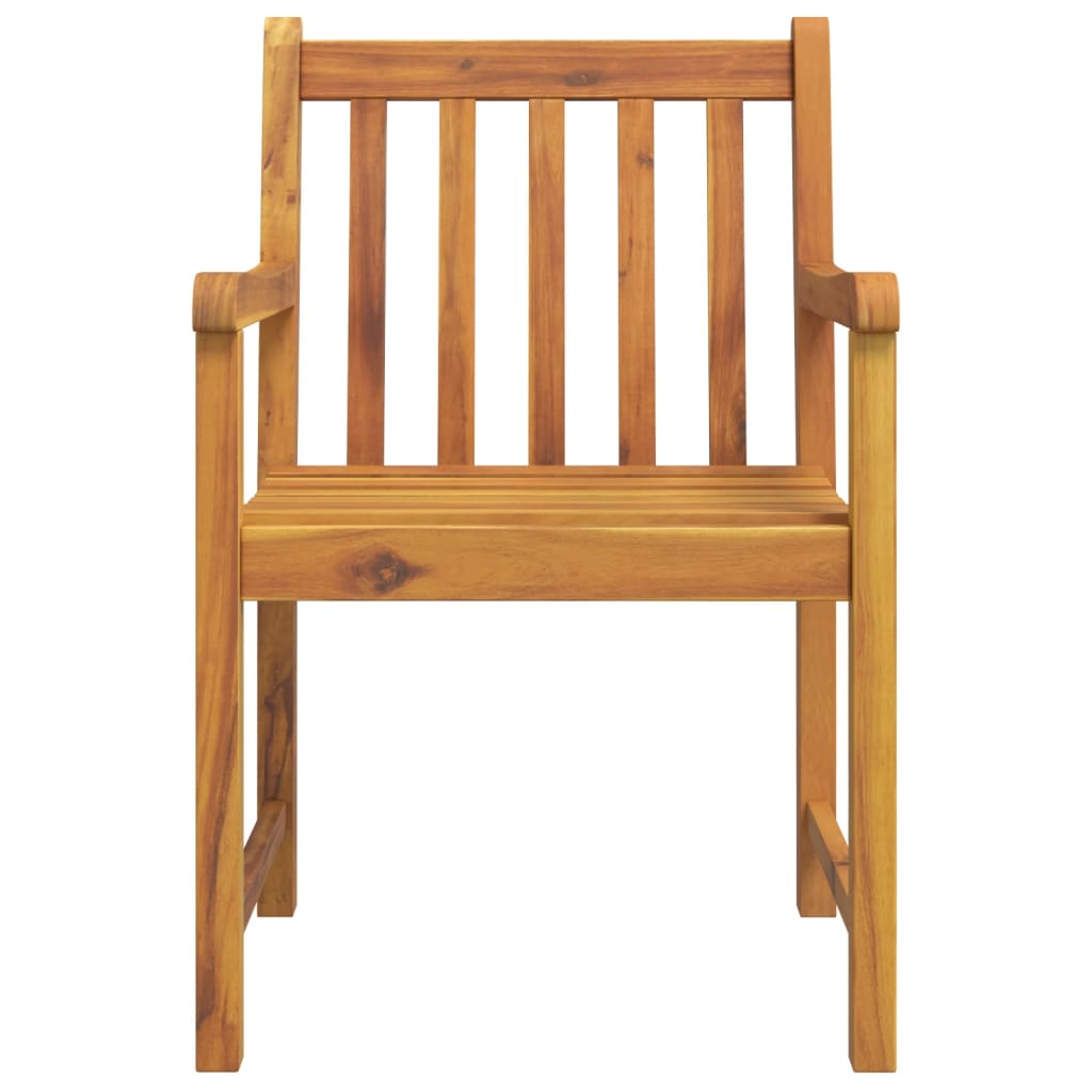 Garden Chair | Set of 4 | Brown | Solid Acacia wood | Medium | Durable