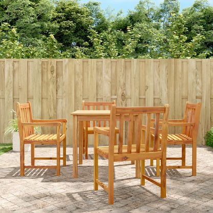 Garden Chair | Set of 4 | Brown | Solid Acacia wood | Medium | Durable