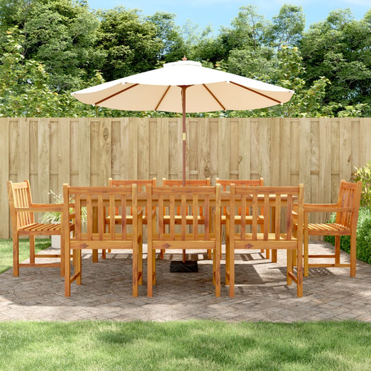 Garden Chair | Set of 8 | Natural Wood | Solid Acacia wood | Standard