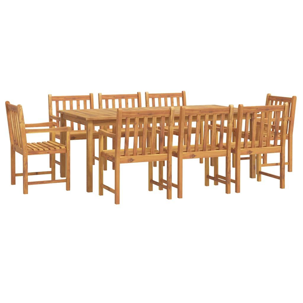 9 Piece Garden Dining Set Solid Wood Acacia