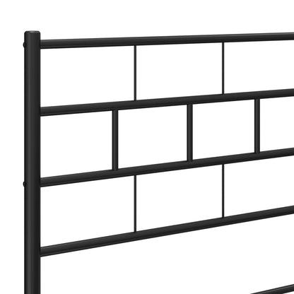 Metal Bed Frame without Mattress with Footboard Black 140x200cm