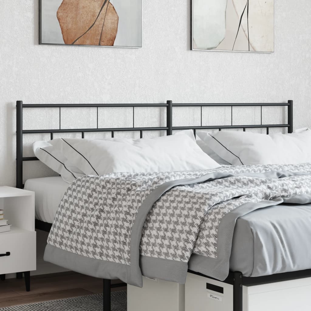 Metal Replace Headboard Black 200 cm