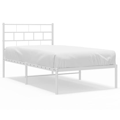 Metal Bed Frame | White | Steel | Single | Metal Bed Frame | Rectangular