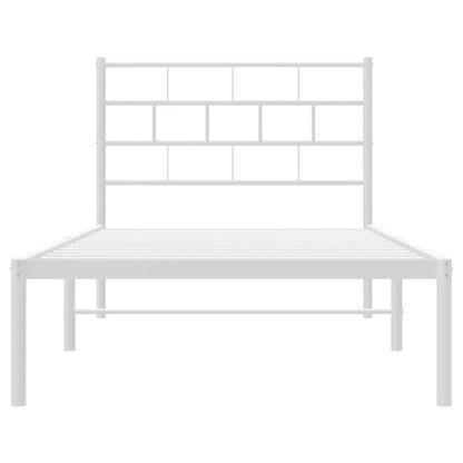 Metal Bed Frame | White | Steel | Single | Metal Bed Frame | Rectangular