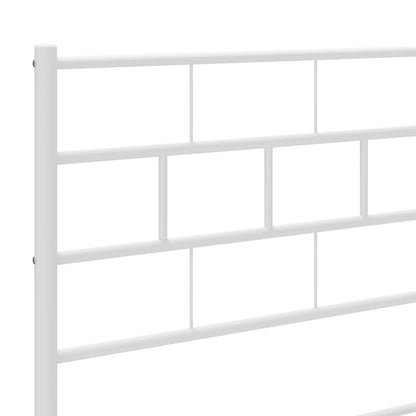 Metal Bed Frame without Mattress with Footboard White 90x200cm