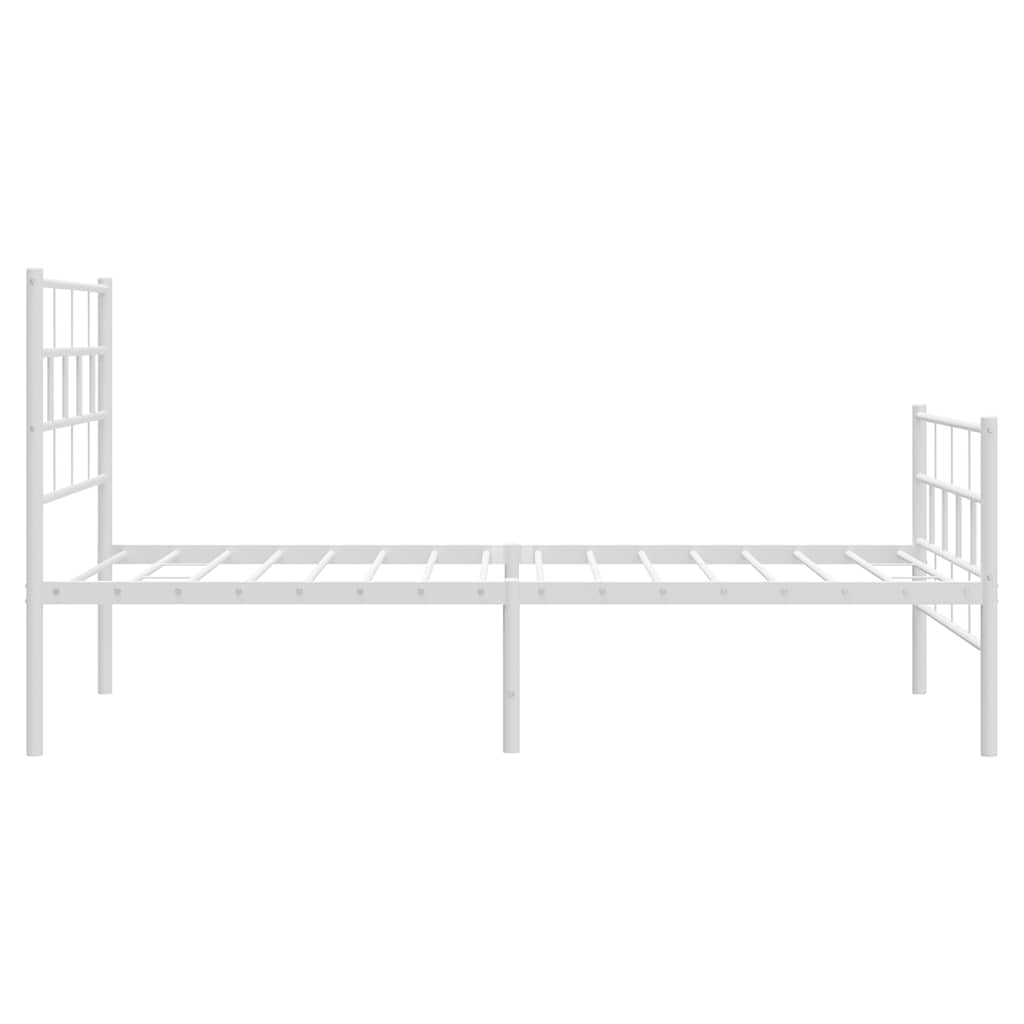 Metal Bed Frame | White | Powder-Coated Steel | Single Size | Bed Frame