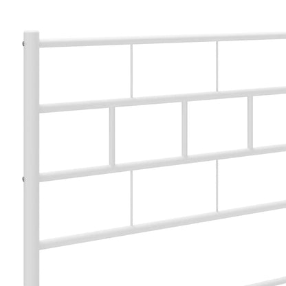 Metal Bed Frame without Mattress with Footboard White 100x200cm