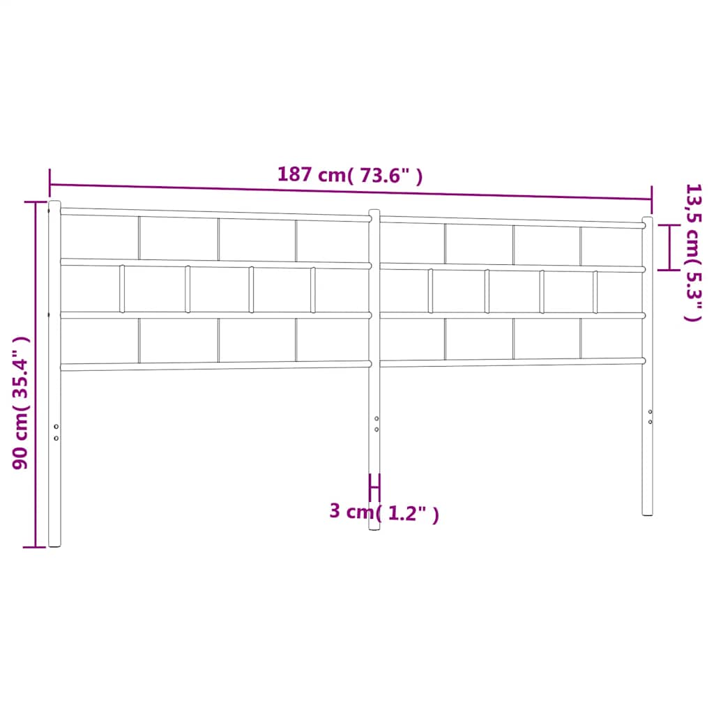 Metal Replace Headboard White 180 cm
