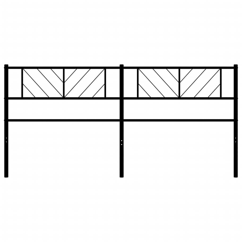 Metal Replace Headboard Black 200 cm
