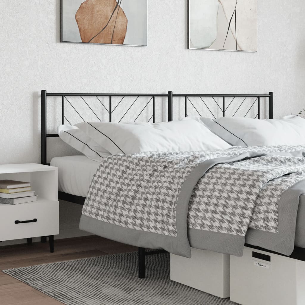 Metal Replace Headboard Black 200 cm