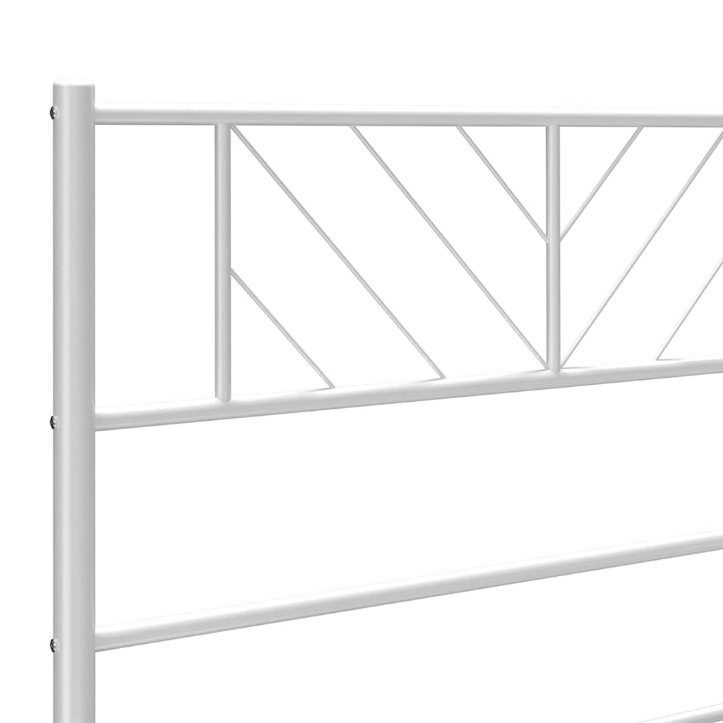 Metal Bed Frame without Mattress with Footboard White 100x200cm