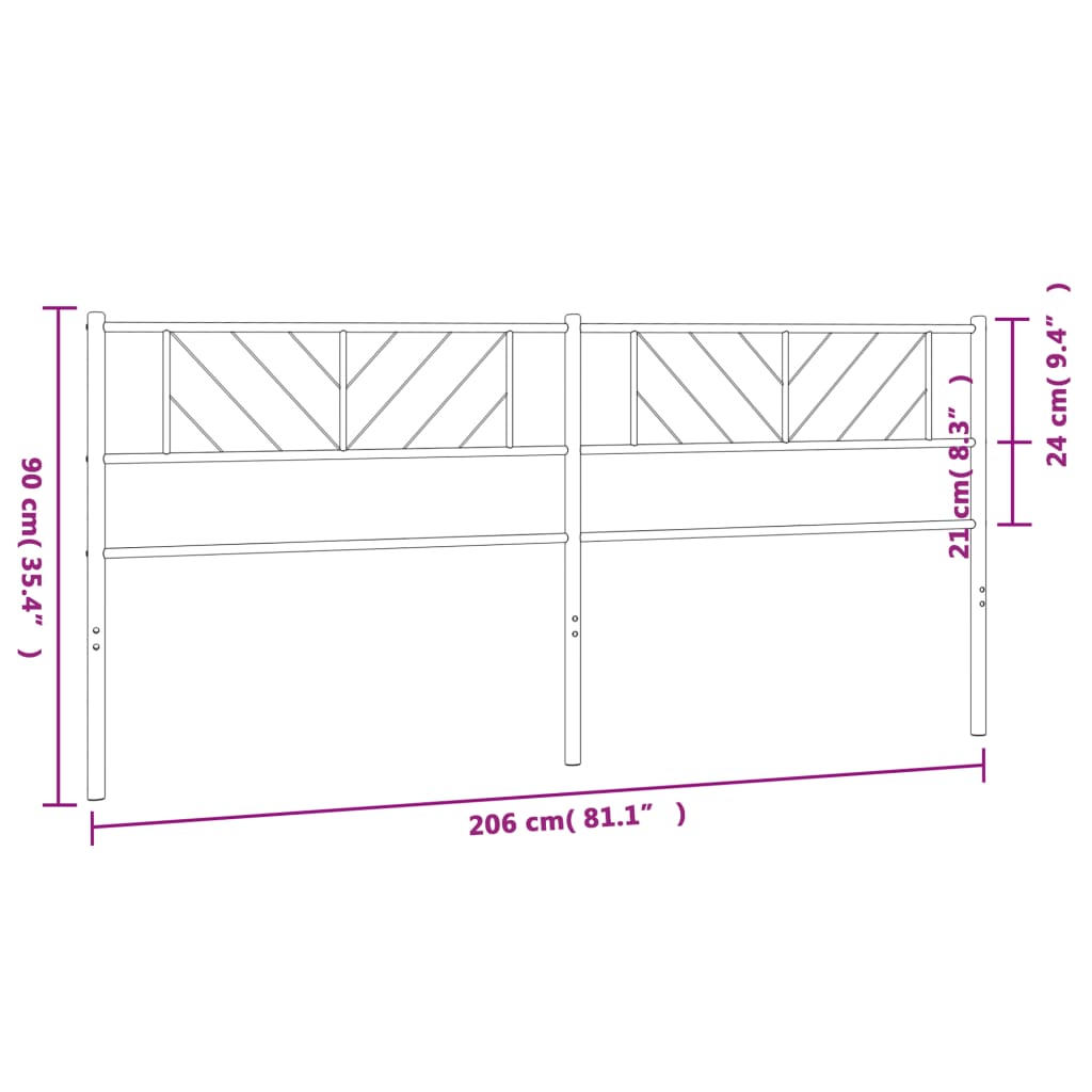 Metal Replace Headboard White 200 cm